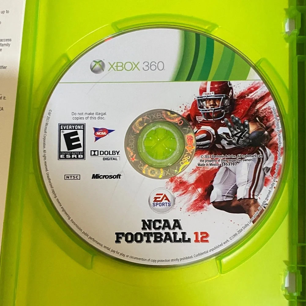 X Box 360 Game Set - Call of Duty MW3 & NCAA Football 12 - Green Cases 3 games